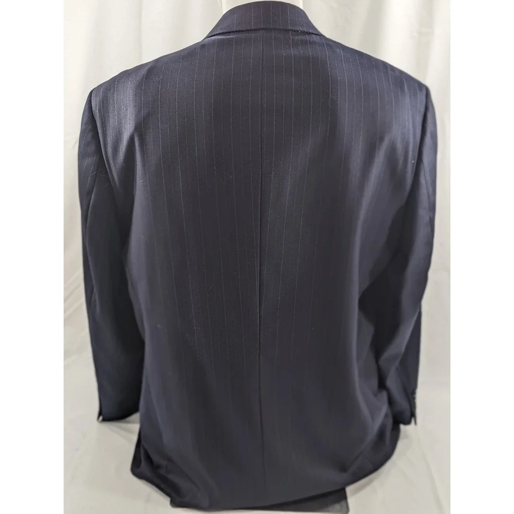 Daniel Cremieux Blazer Sport Coat Suit Jacket Loro Piana‎ 44R Navy Pin Striped